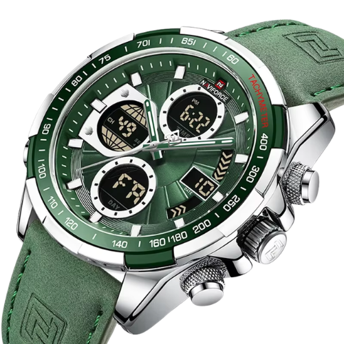 Relógio Masculino Pulseira de Couro Vértice