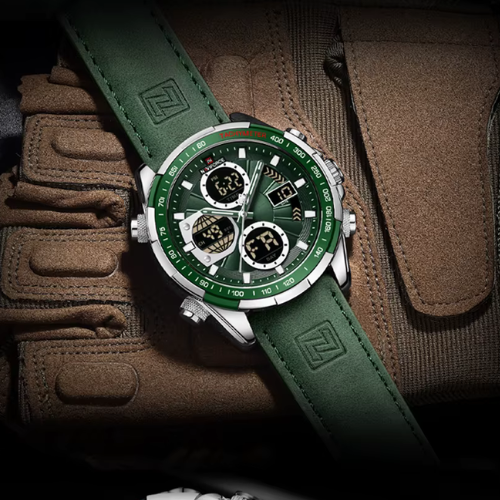 Relógio Masculino Pulseira de Couro Vértice