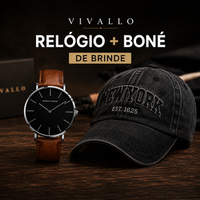Relógio Masculino Laurent + Boné de Brinde