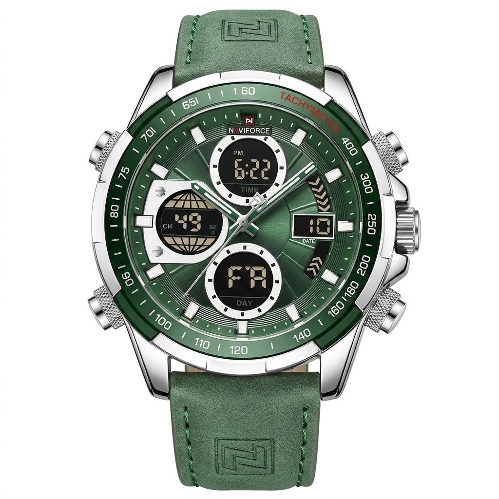 Relógio Masculino Pulseira de Couro Vértice